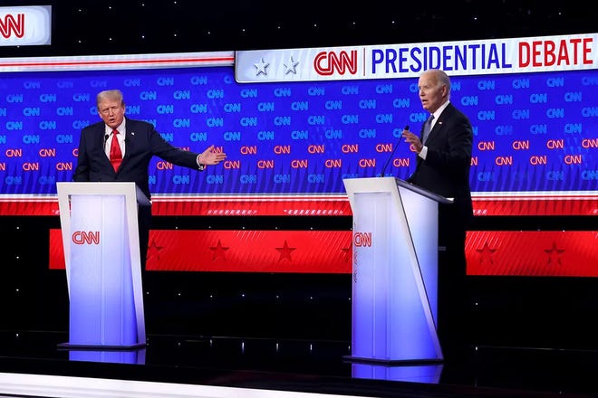 President Joe Biden and former President Donald Trump face off in a presidential debate June 27 in Atlanta. They debated twice before Biden won the 2020 election.