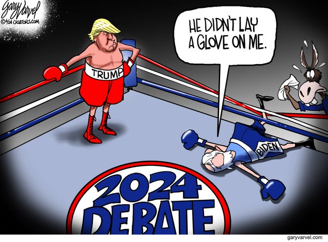 Editorial cartoon for July 7, 2024: The not-so-great debate
