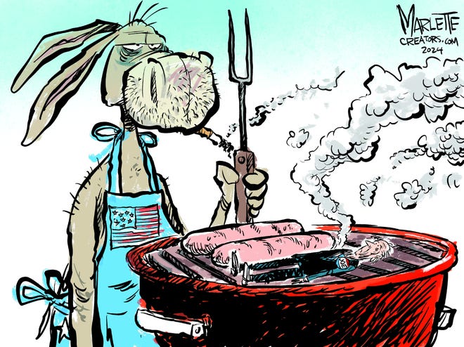 Editorial cartoon for July 14, 2024: How Democrats are handling the heat