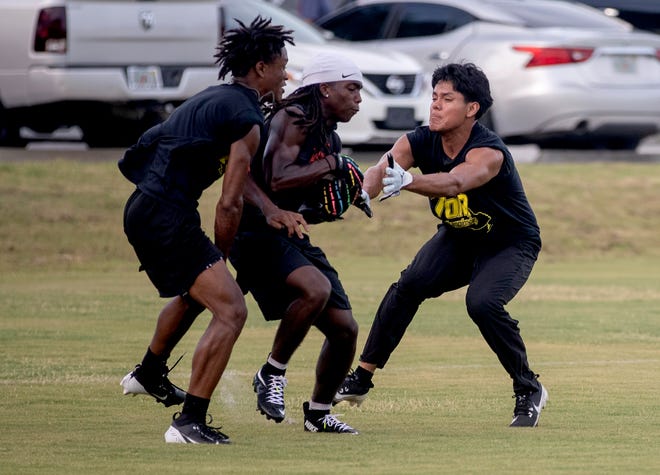 Here is action from the Polk County 7v7 Championship on Friday night at the Lake Myrtle Sports Complex in Auburndale.