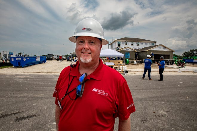 Doug Miller - Tampa Division President of Taylor Morrison -Construction crews work on 2 homes for the Extreme Home Makeover in Auburndale Fl. Wednesday August 7 2024.